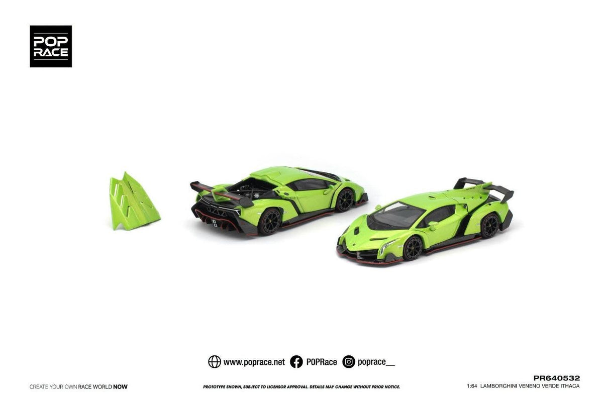 Pop Race 1:64 Lamborghini Veneno Verde Ithaca PR640532