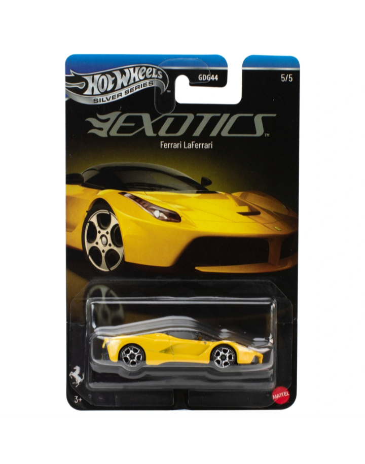 Hot Wheels 1:64 Silver Series Exotics Ferrari La Ferrari 5/5 Yellow *Damaged Card*