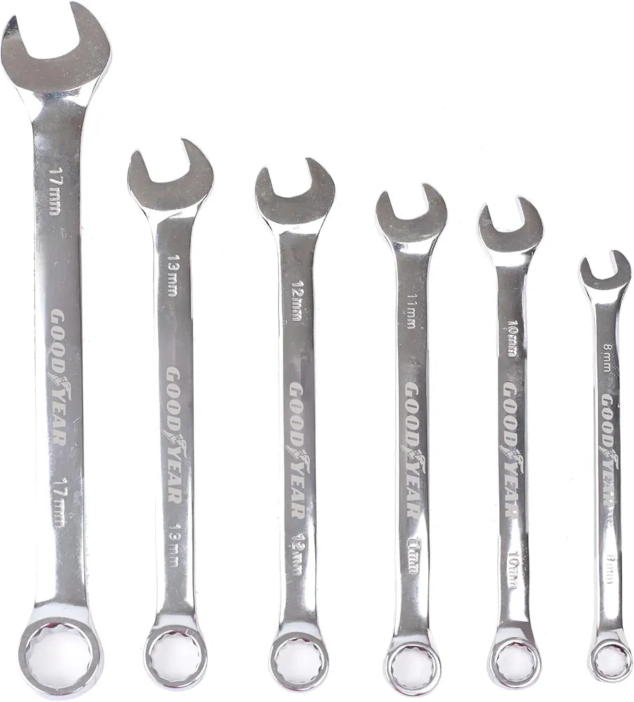 Goodyear Professional 6pc Spanner Set - Durable Chrome Vanadium Steel