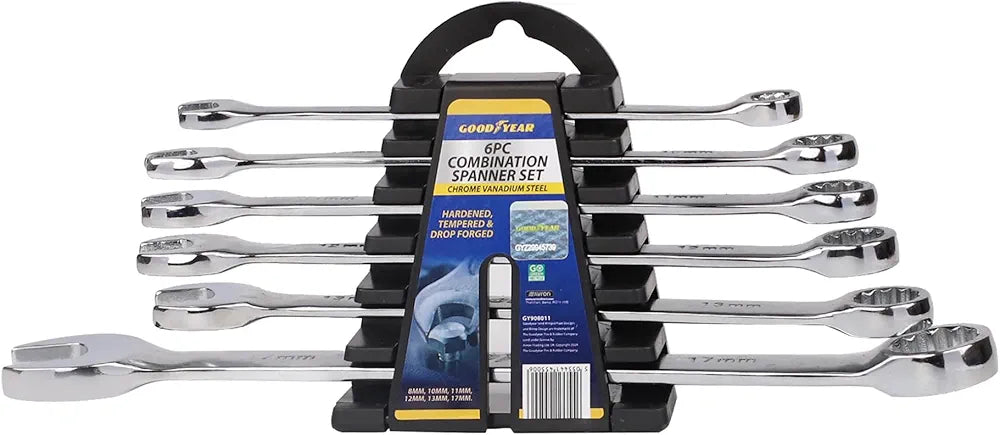 Goodyear Professional 6pc Spanner Set - Durable Chrome Vanadium Steel