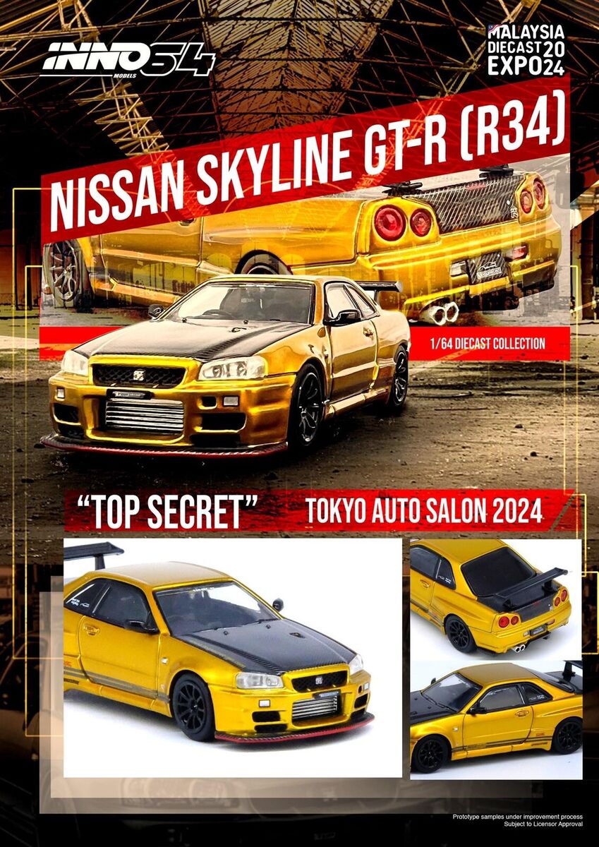 Inno64 Nissan Skyline GTR R34 Top Secret Malaysia Diecast Expo 2024 Special Edition