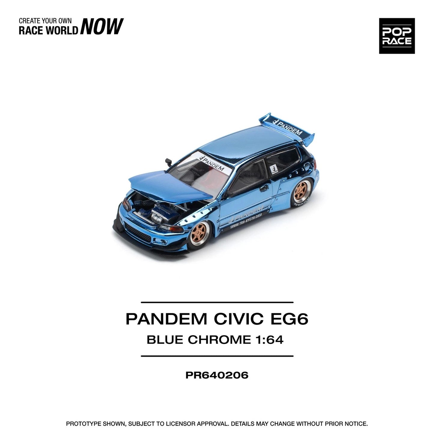 Pop Race 1:64 Honda Civic EG6 Pandem #0206