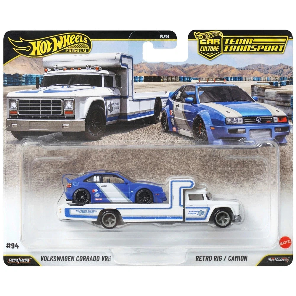 Hot Wheels 1:64 Team Transport Volkswagen Corrado VR6 + Retro Rig