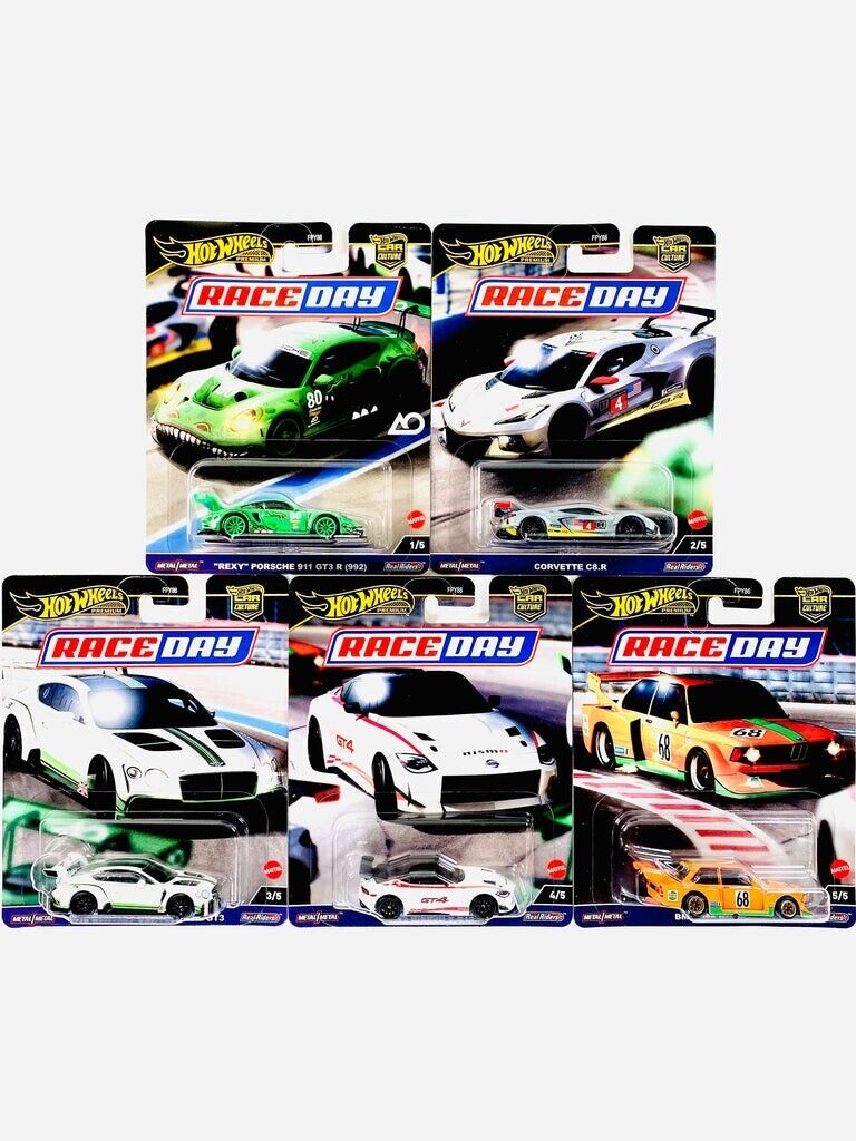 Hot Wheels 1:64 Car Culture 2024 D Race Day Set of 5 Cars 961D