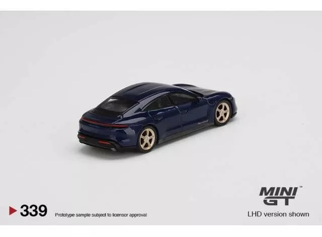 Mini GT 1:64 Porsche Taycan Turbo S Gentian Blue Metallic RHD #339