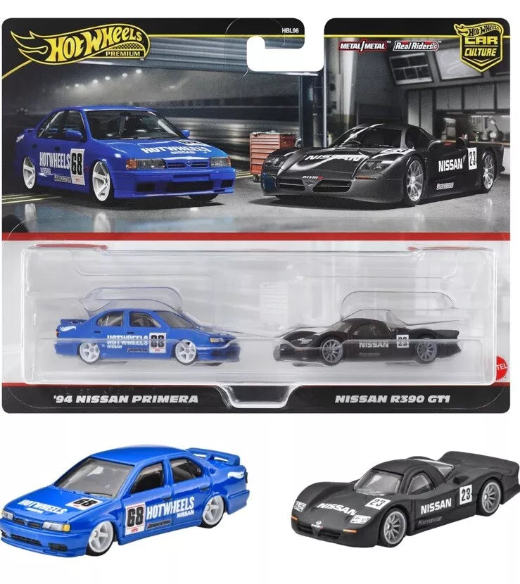 Hot Wheels 1:64 2024 '94 Nissan Primera & Nissan R390 GTI Twin Pack