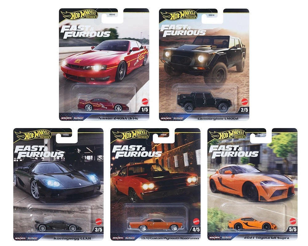 Hot Wheels 2025 Fast & Furious Set of 5 Cars 979L 1:64