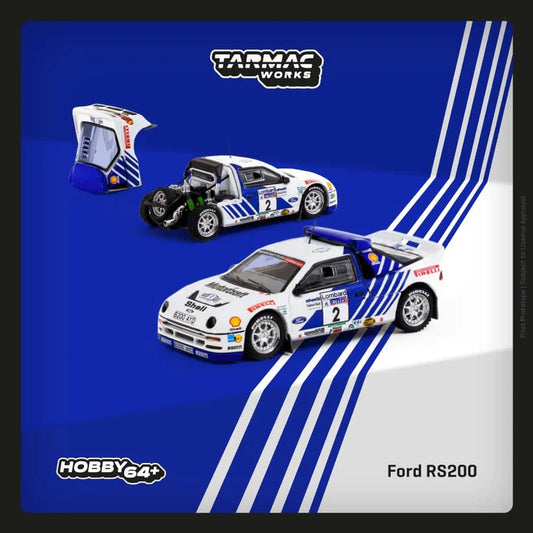 Tarmac Works 1:64 Ford RS200 Lombard RAC Rally 1986