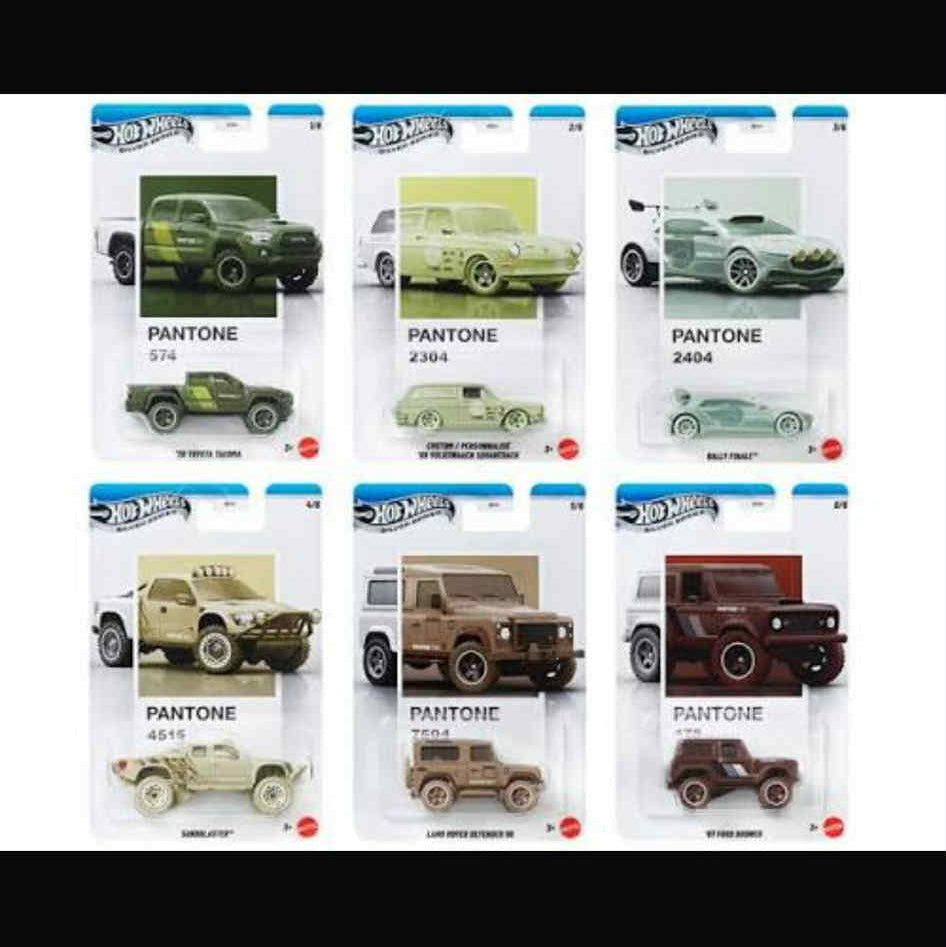 Hot Wheels 1:64 Pantone Mix 2 Full Set of 6 Silver Series