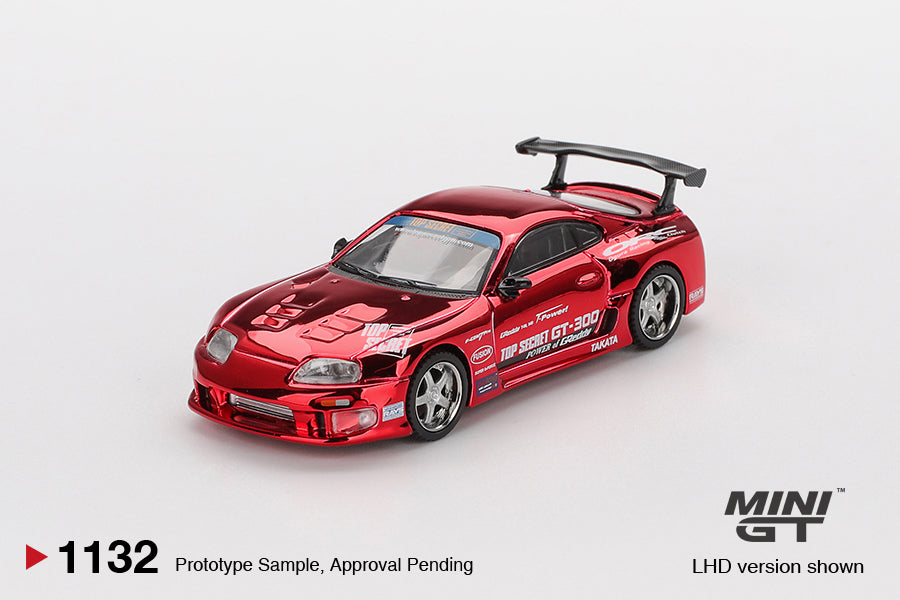 Mini GT 1:64 Toyota Supra (A80) Top Secret GT-300 Top Secret Red Chrome #1132 (RHD)