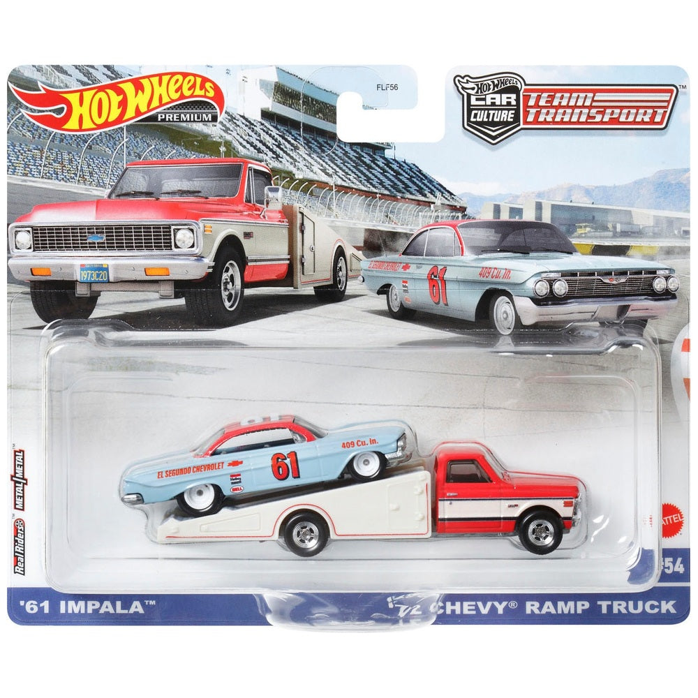 Hot Wheels 1:64 Car Culture Team Transport 61 Impala 72 Chevy Ramp Truck #54
