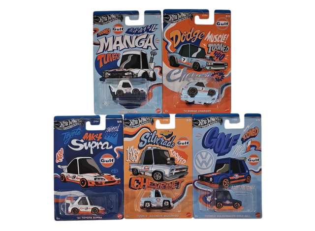 Hot Wheels 1:64 Silver Series Noppo Gulf Racing Set of 5 Tooned
