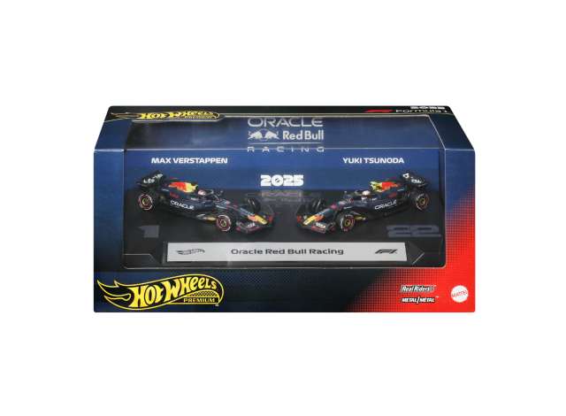 Hot Wheels 1:64 Oracle Red Bull Max Verstappen and Oracle Red Bull Yuki Tsunuda F1 2 Pack