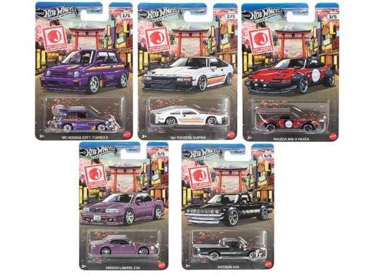 Hot Wheels 1:64 Silver Series JDM Street Full Set of X5 Cars