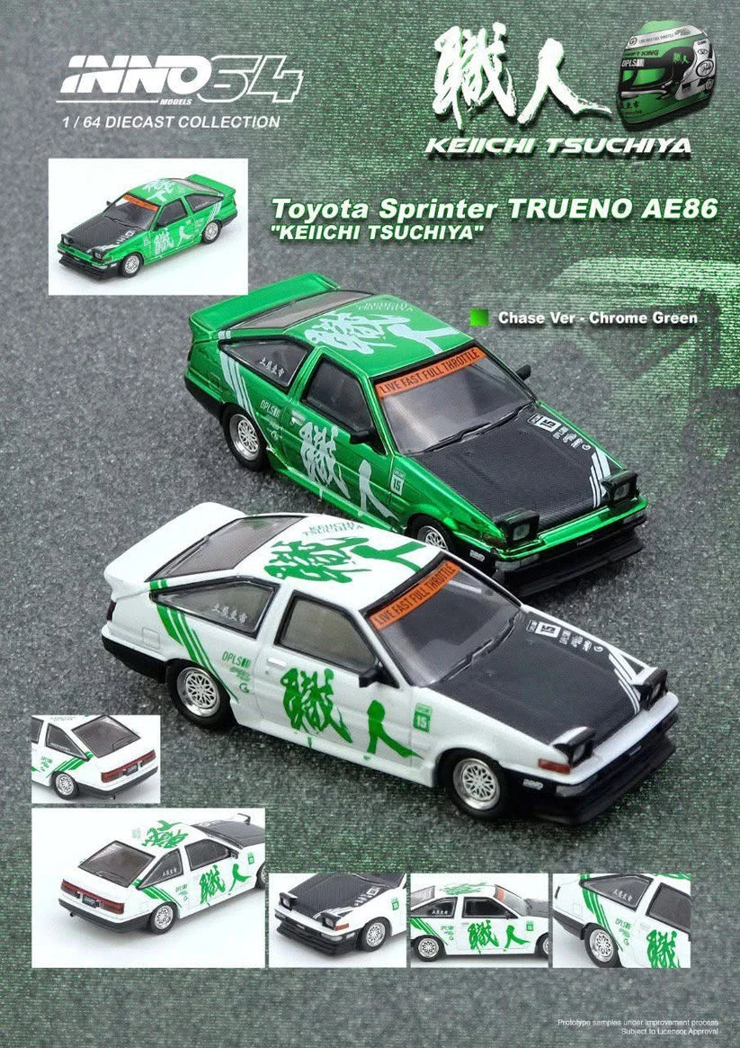 Inno64 1:64 Toyota Sprinter Trueno AE86 Keiichi Tsuchiya
