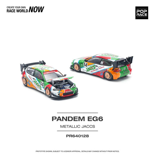 Pop Race 1:64 Pandem Honda Civic EG6 Jaccs PR640128