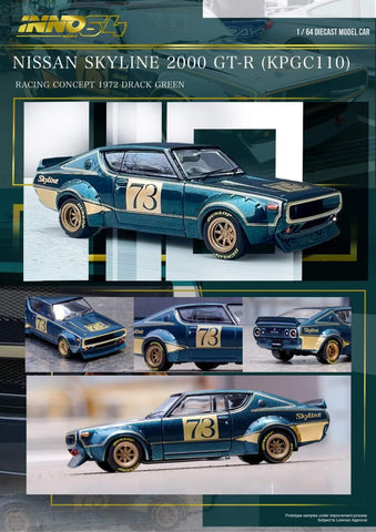 Inno64 Nissan Skyline 2000 GT-R (KPGC110) Concept Green