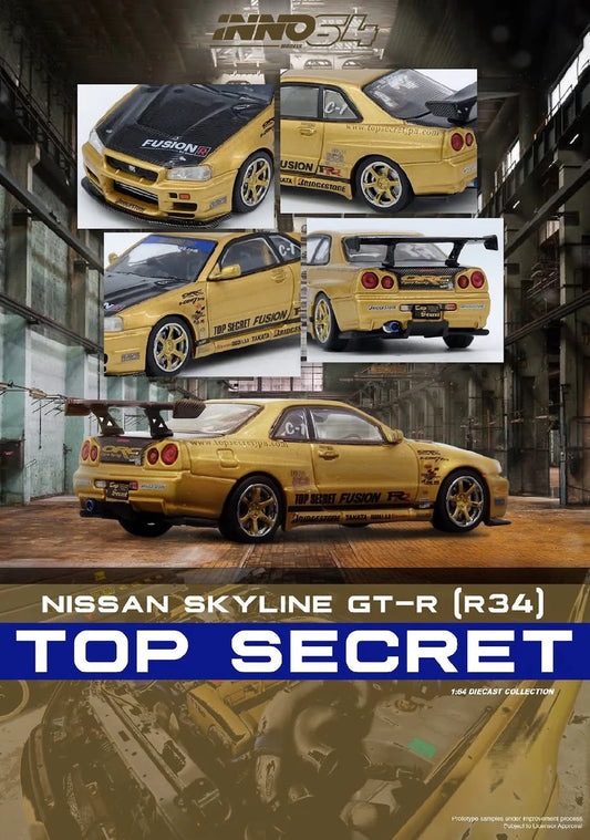 Inno64 Nissan Skyline R34 GTR Top Secret Gold
