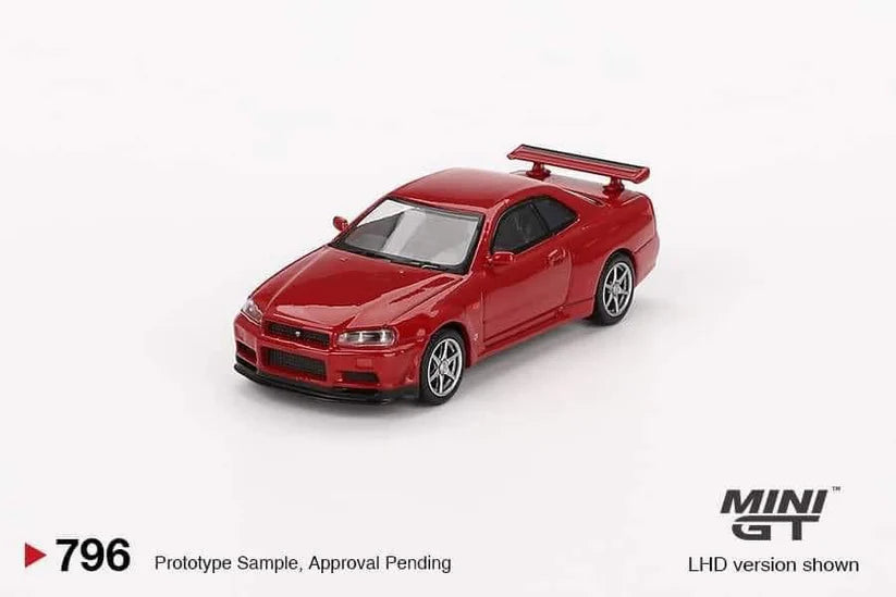 Mini GT Nissan Skyline GT-R (R34) V-Spec Active Red 1:64 MGT00796-BL