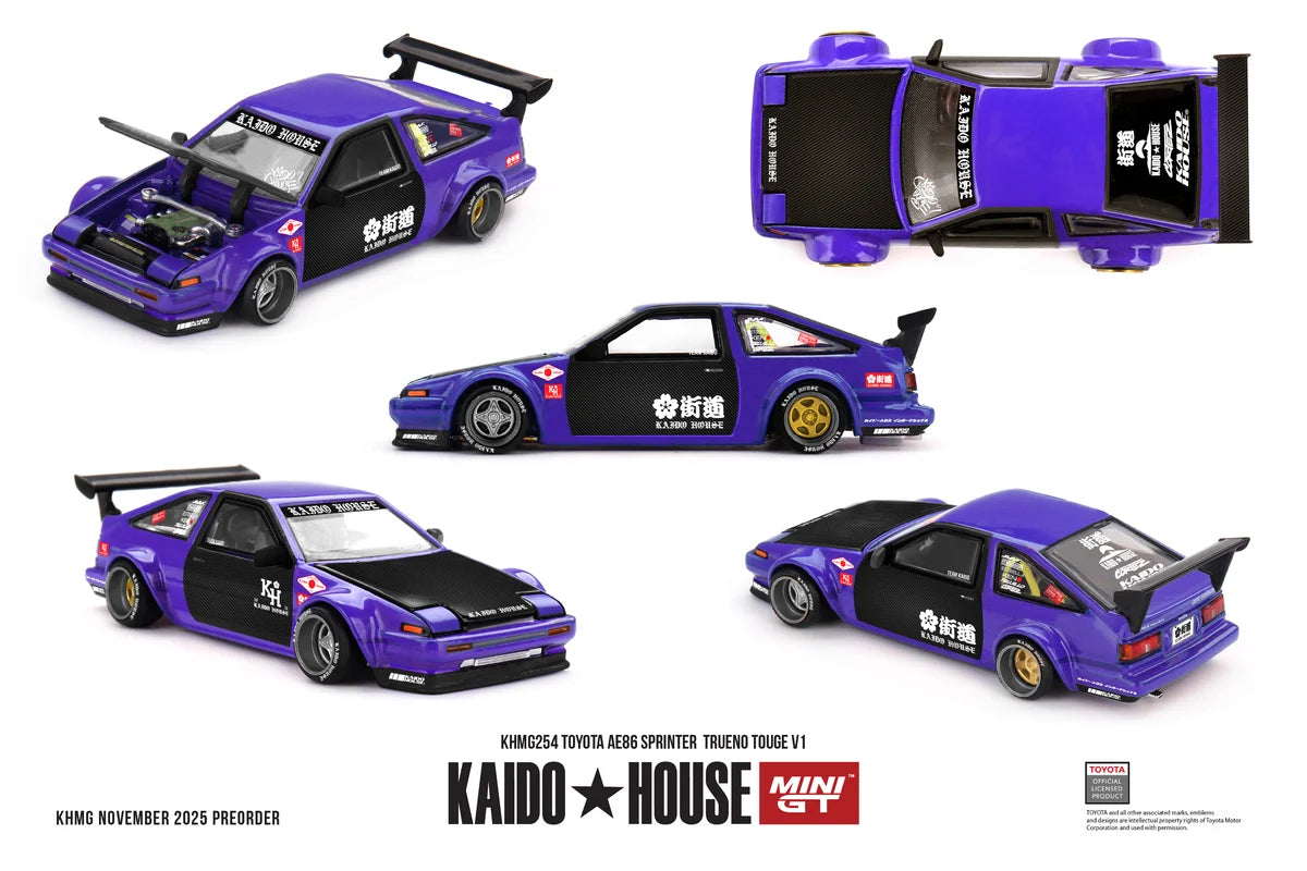 Kaido House x Mini GT 1:64 Toyota AE86 Sprinter Trueno Touge V1 #254