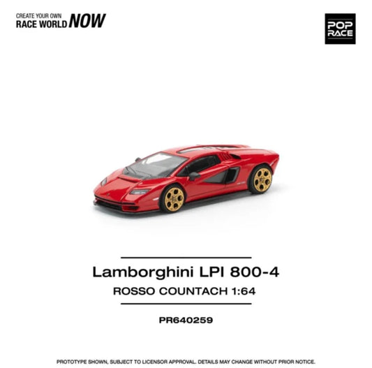 Pop Race 1:64 Lamborghini Countach LPI 800-4 Rosso #0259
