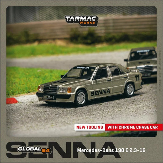 Tarmac Works 1:64 Aryton Senna Mercedes Benz 190E 2.3-16 Race of champion 1984
