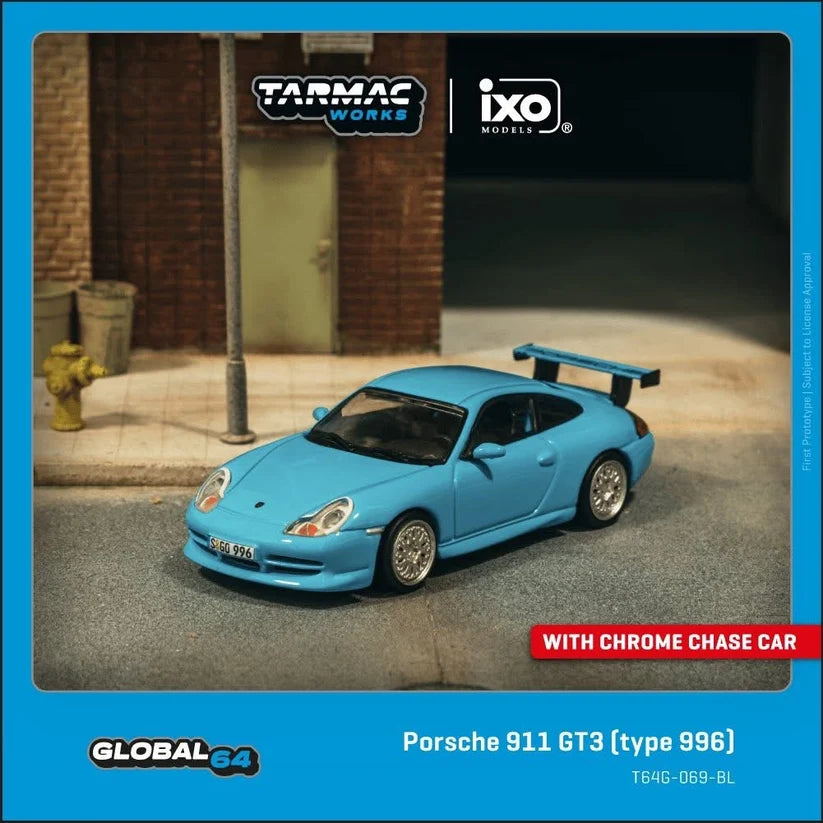 Tarmac Works 1:64 Porsche 911 GT3 996 Light Blue