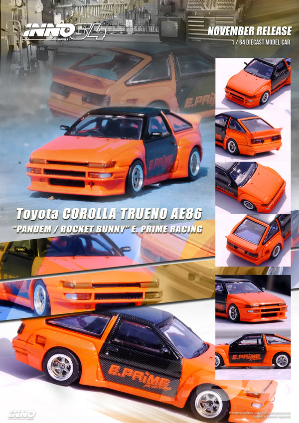 Inno64 Toyota Corolla Trueno AE86 Pandem Rocket Bunny E Prime Racing