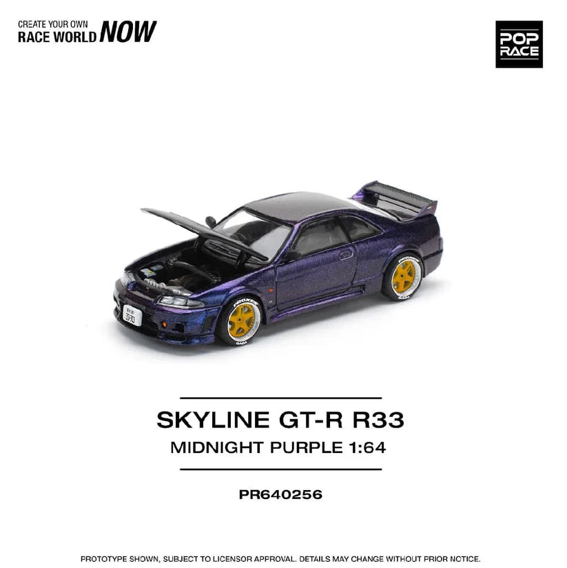 Pop Race 1:64 Nissan Skyline R33 GTR Midnight Purple #0256