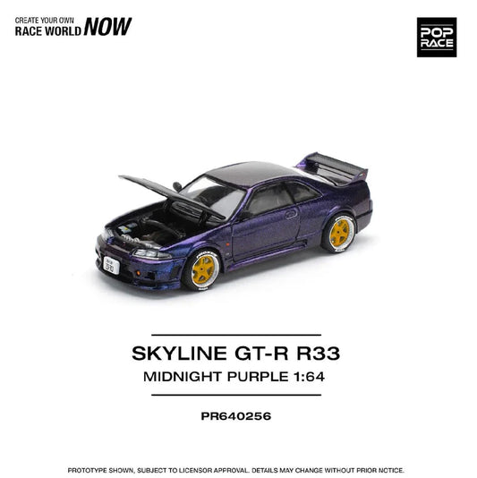 Pop Race 1:64 Nissan Skyline R33 GTR Midnight Purple #0256