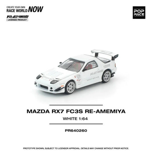 Pop Race 1:64 Mazda RX7 FC3S RE-Amemiya White #0260