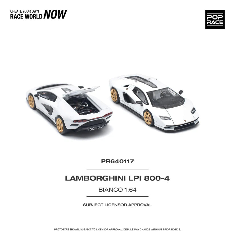 Pop Race 1:64 Lamborghini Countach LPI 800-4 Bianco PR640117