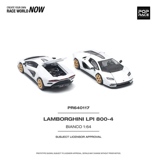 Pop Race 1:64 Lamborghini Countach LPI 800-4 Bianco PR640117