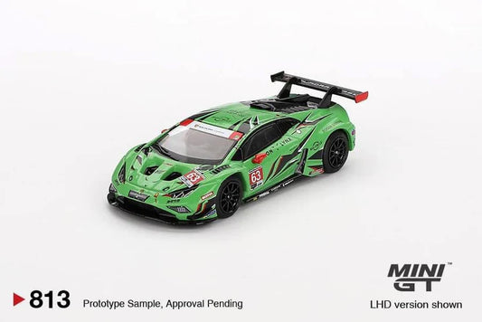 Mini GT Lamborghini Huracan GT3 EV02 #63 IMSA 2023 24 Iron Lynx MGT00813-BL Blister Packaging