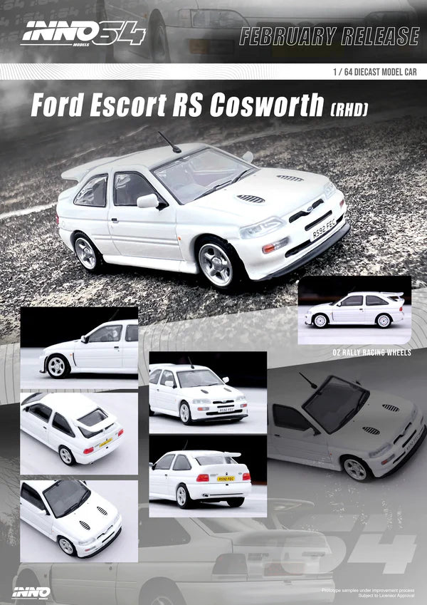 Inno64 Ford Escort RS Cosworth White/OZ Rally Racing Wheels