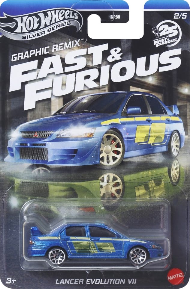 Hot Wheels 1:64 Silver Series Fast & Furious Graphics Remix Lancer Evolution VII