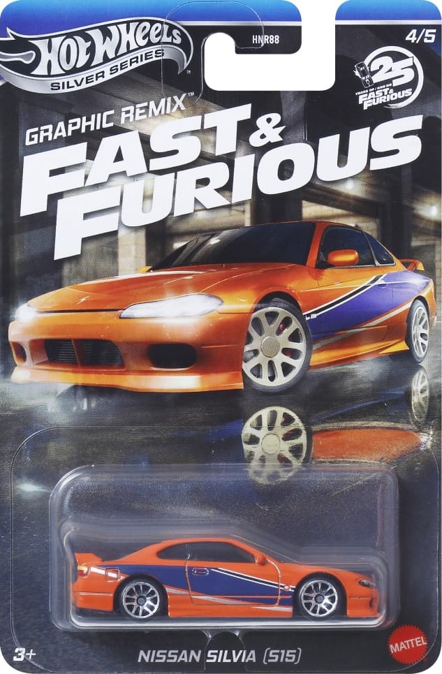 Hot Wheels 1:64 Silver Series Fast & Furious Graphics Remix Nissan Silvia (S15)