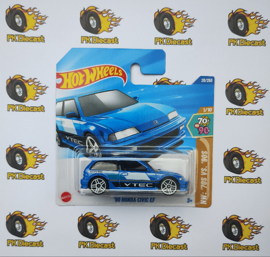 Hot Wheels 2025 '90 Honda Civic EF HW '70s Vs. 90s Short Card