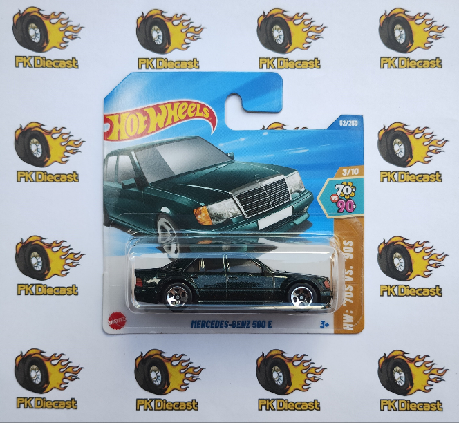 Hot Wheels Mercedes-Benz 500 E Green Short Card