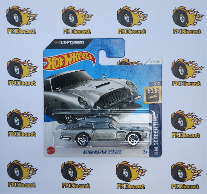 Hot Wheels 2024 Goldfinger Aston Martin 1963 DB5 HW Screen Time Short Card