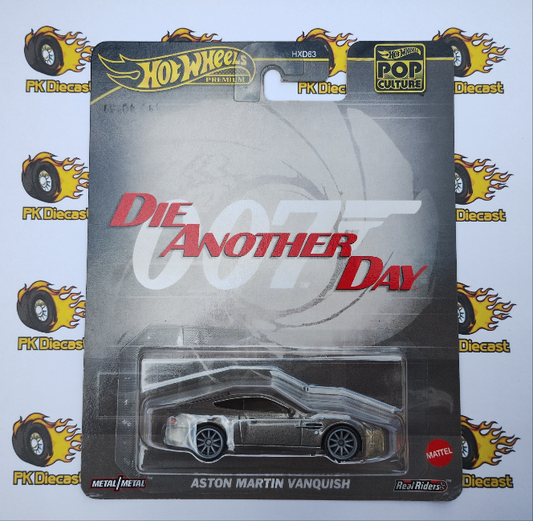 Hot Wheels 1:64 Aston Martin Vanquish Die Another Day Pop Culture Premium *DAMAGED CARD*
