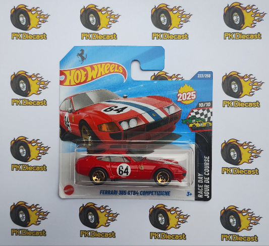 Hot Wheels Ferrari 365 GTB4 Competitzione Race Day 2025 Short Card