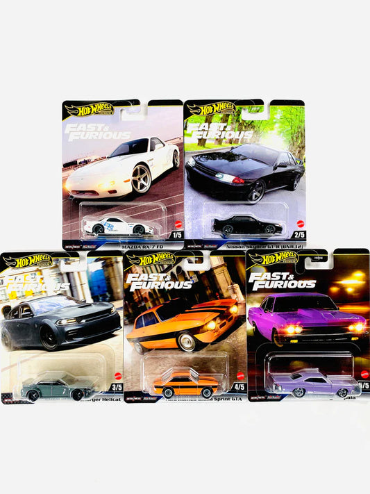 Hot Wheels Premium 2025 Fast & Furious Set of 5 Cars 979K 1:64