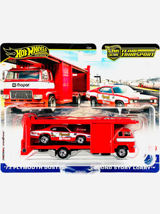 Hot Wheels Team Transport 1973 Plymouth Duster & Second Story Lorry #82 1:64