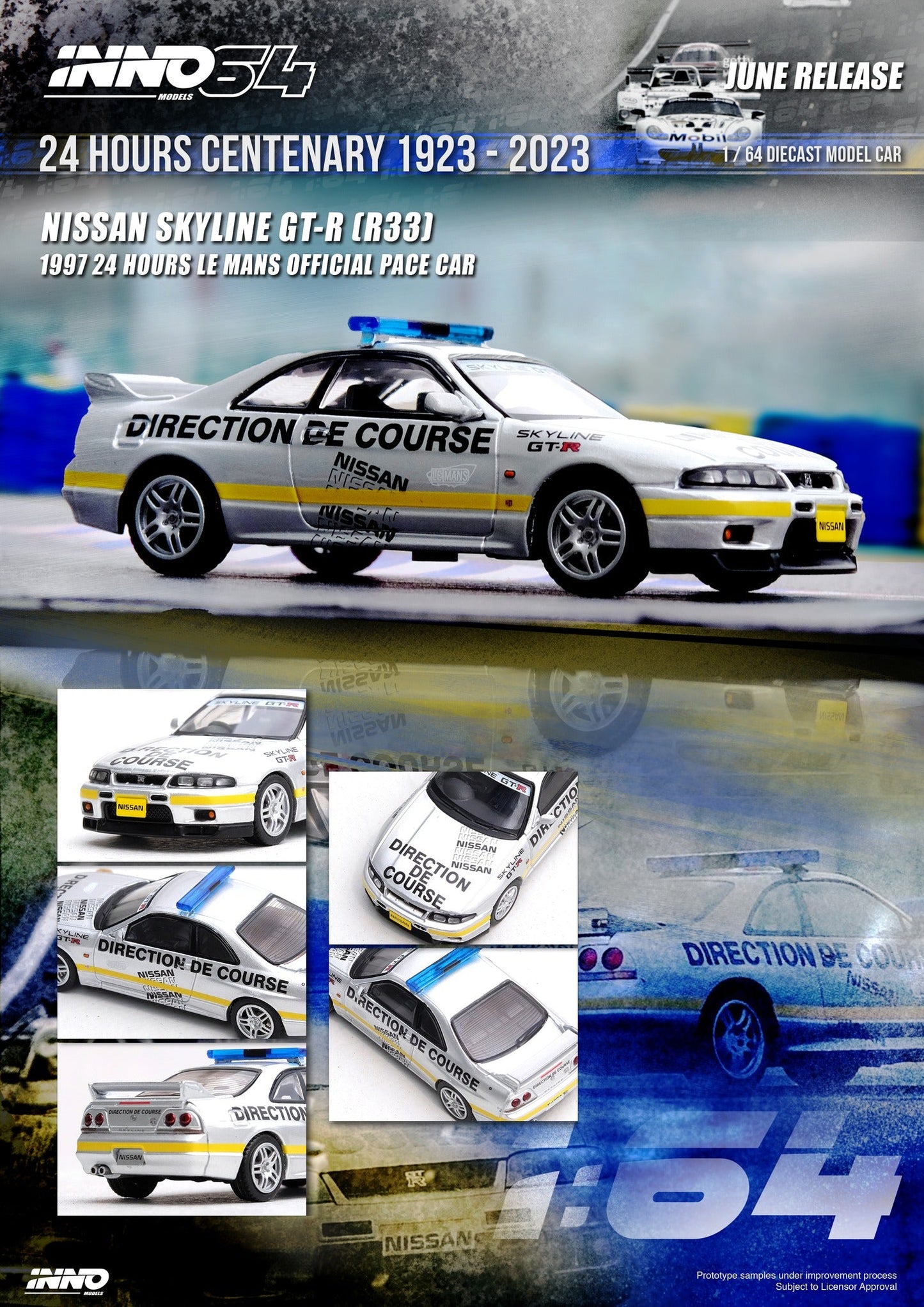 Inno64 Nissan Skyline GT-R R33 LeMans 24hrs Safety Pace Car