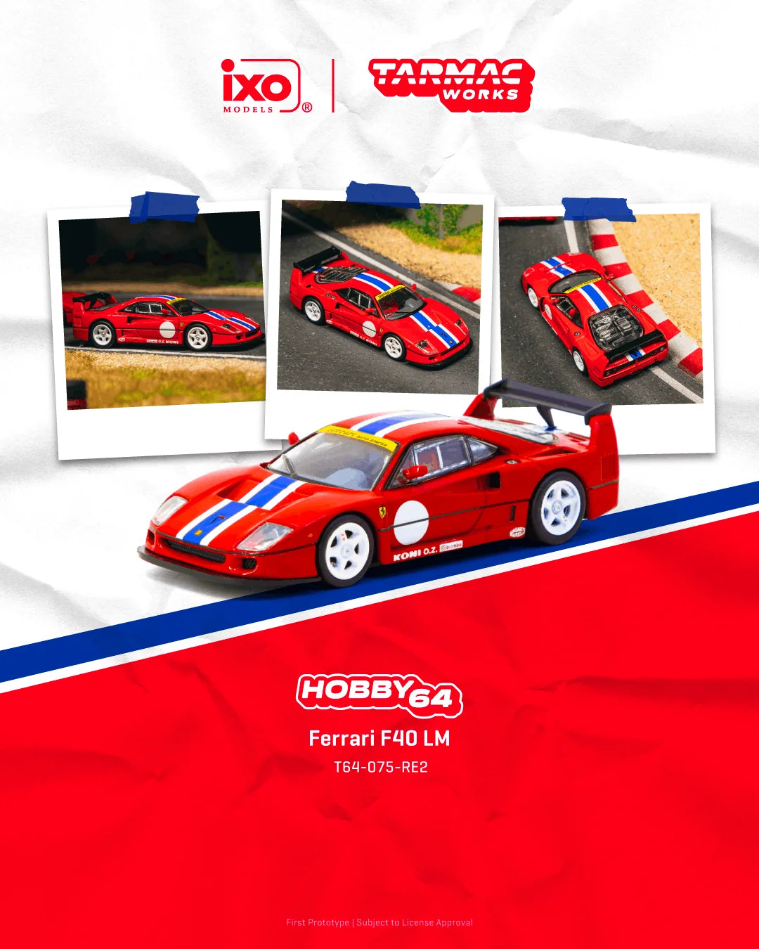 Tarmac Works 1:64 Ferrari F40 LM, Rosso Corsa