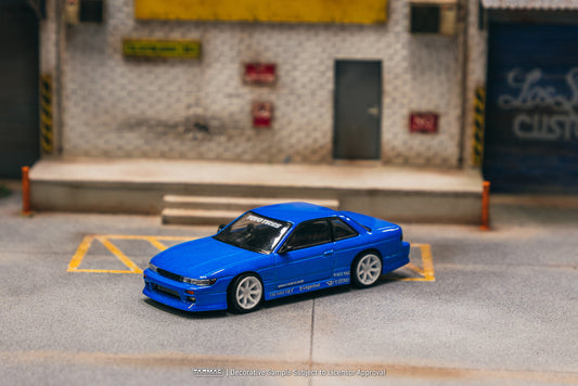 Tarmac Works 1:64 VERTEX Nissan Silvia S13 Blue Metallic Toyo Tires