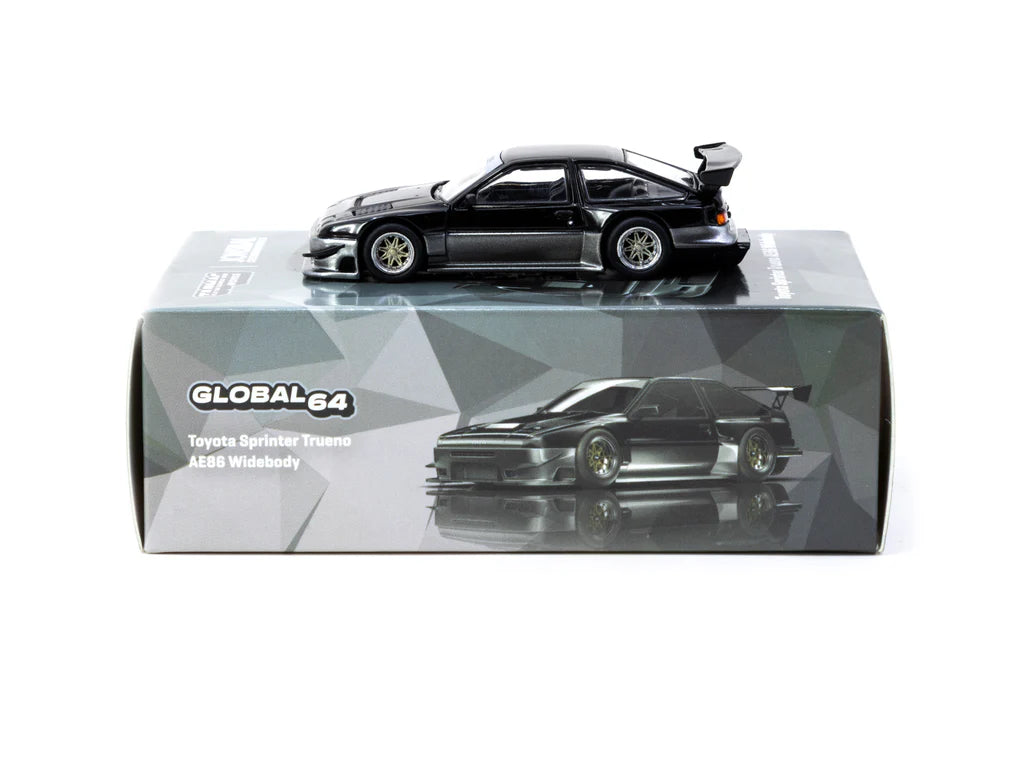 Tarmac Works 1:64 Toyota Sprinter Trueno AE86 Widebody Black Grey