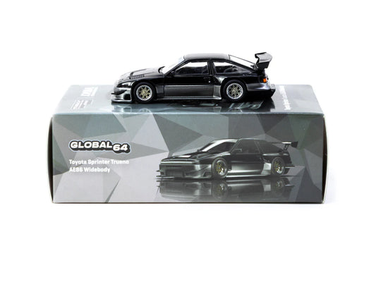 Tarmac Works 1:64 Toyota Sprinter Trueno AE86 Widebody Black Grey