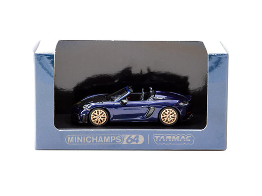Tarmac Works x Minichamps 1:64 Porsche 718 Spyder RS, gentian blue metallic